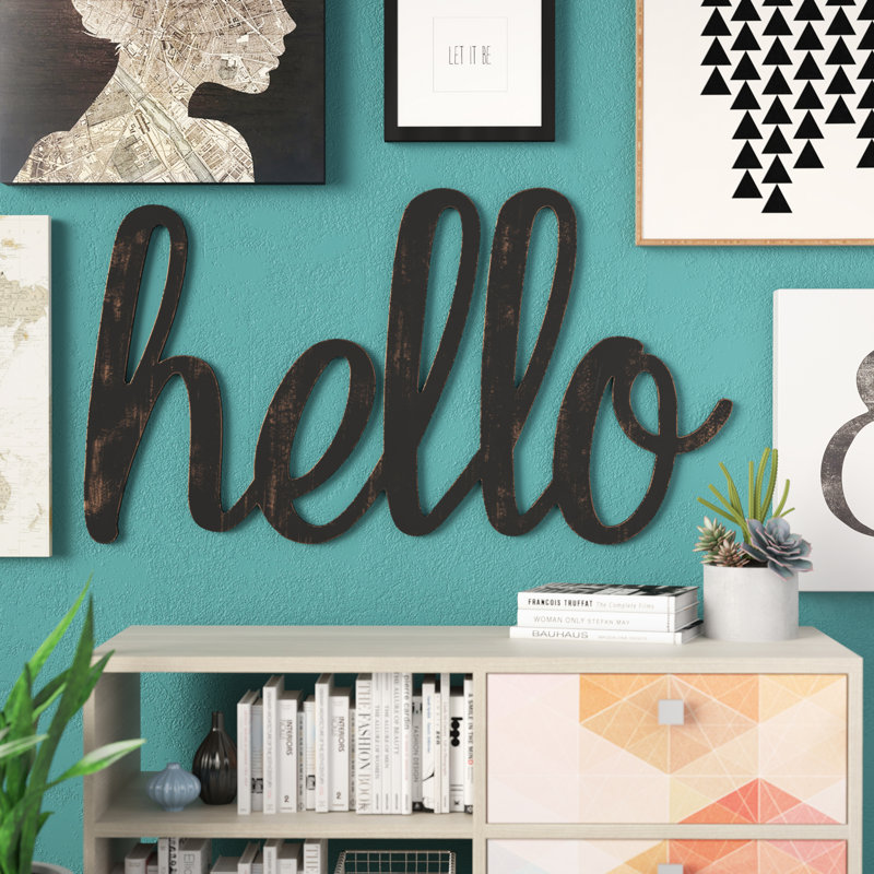 Ivy Bronx Huge Cursive Word 'Hello' Wall Décor & Reviews Wayfair